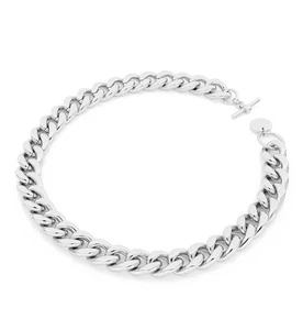 Collana Unoaerre Fashion Jewellery a maglia grumetta in bronzo argentato - Imagen 1 de 2