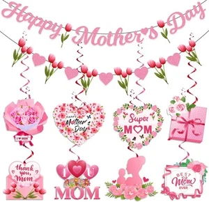 Mother's Day Decorations, Happy Mothers Decorations Includes Pink,rose - Picture 1 of 7