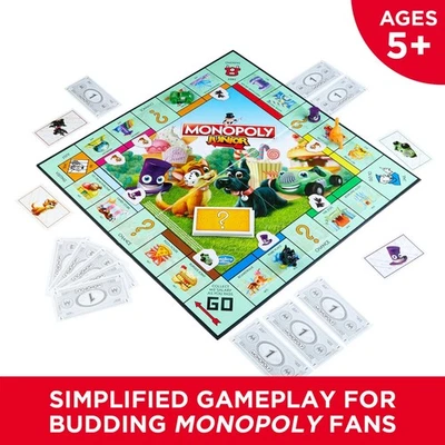 Jogo Monopoly Junior | Jogo de tabuleiro infantil para 4 jogadores - Imagem 1 de 4