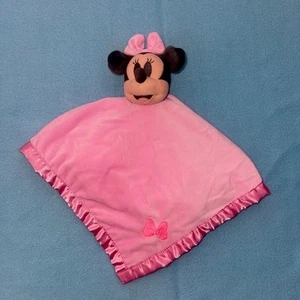 Disney Minnie Mouse Pink Satin Trim Baby Babies Security Blanket Lovey - Picture 1 of 4