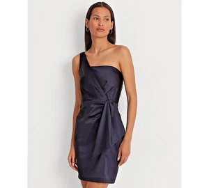 NUOVO ABITO TUBINO LAUREN RALPH LAUREN BLU NAVY PLISSETTATO TAGLIA 16 $265 - Foto 1 di 4