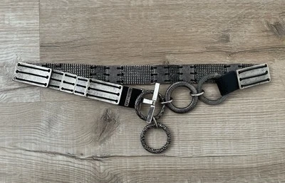 Suzi Roher Artistic Link Designer Belt Black Silver Medium M - Image 1 of 3