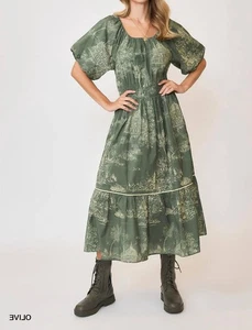 Abito midi Umgee stampa toile verde - Foto 1 di 4