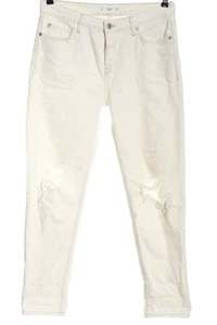 MANGO Vaquero de talle alto Mujeres Talla EU 38 blanco elegante - Imagen 1 de 5