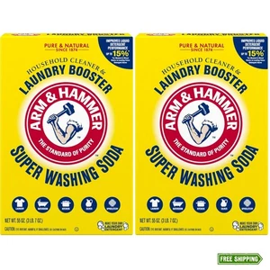 ARM & HAMMER Super Washing Soda, Natural Powder Laundry Booster & Cleaner, 55 oz - Picture 1 of 7