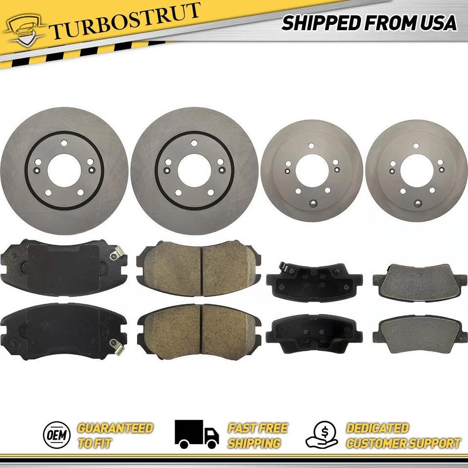 Front & Rear OE Brake Rotors Brake Pads Kit for 2012 2013 Kia Soul 1.6L - Image 1 of 1