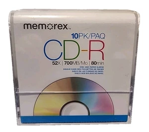 Memorex 10PK CD-R 52X 700MB 80 minute Discs New Sealed For Music - Picture 1 of 2