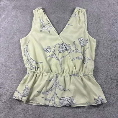 Camiseta sin mangas Banana Republic para mujer amarilla floral con calado talla XS Foto 1 de 4