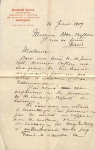 MONTARGIS ( 45 ) MAURICE DUVAL, ARCHITECTE /COURRIER 1909 - Foto 1 di 1
