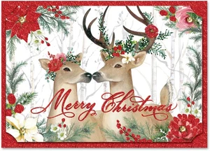 Deer Cheer Dimensional Holiday Boxed Cards Featuring 12 Embellished Cards and... - Picture 1 of 1