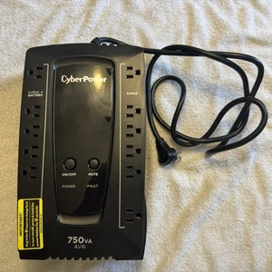 CYBERPOWER 750 VA AVR POWER SUPPLY 12 OUTLET AVRG750LCD WITH BATTERY TESTED - Picture 1 of 3