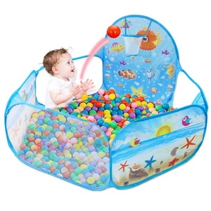 Ball Pit with Basketball Hoop Pop Up Children Play Tent, Ocean Pool Baby Play... - Picture 1 of 7