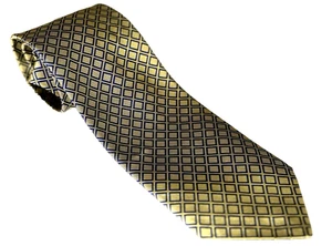 Corbata geométrica vintage Lauren Ralph Lauren Repp para hombre seda verde dorado azul marino - Imagen 1 de 11