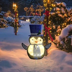 Penguin Outdoor Christmas Decorations, 30 Lights Pop-up Lighted Warm White Li... - Picture 1 of 7