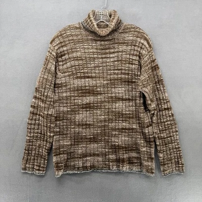 Свитер мужской Banana Republic в полоску водолазка L коричневый акриловая шерстяная смесь - Изображение 1 из 4