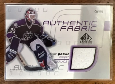 FELIX POTVIN 2001-02  SP GAME USED AUTHENTIC FABRIC JERSEY CARD #AF-FP  LA Kings - Image 1 of 2