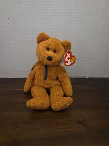 Neu TY Beanie Baby Fuzz Bär Geburtsdatum 23. Juli 1998 mit Etikett - Bild 1 von 7
