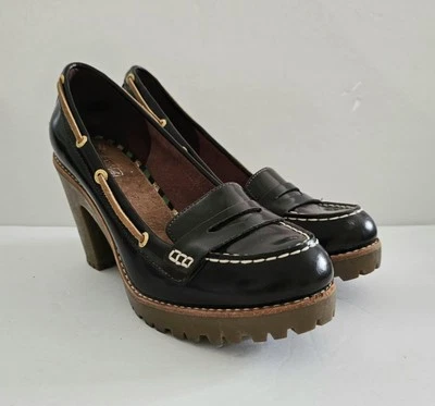 Sperry Top Sider Shoes Chunky Lug Sole Size 6.5 Burgundy Darlington Loafer Pumps - Image 1 of 4