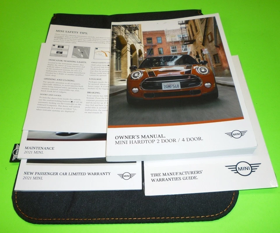 2021 MINI HARDTOP OWNERS MANUAL SET GUIDE +case 21 COOPER S JCW 2 OR 4 DOOR - Image 1 of 1
