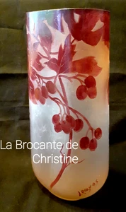 LEGRAS François Vase RUBIS  en Pâte de verre dégagé  l'acide 20,5 cm Circa 1910 - Imagen 1 de 18