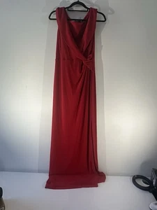 Vestido largo de noche rojo Ralph Lauren para mujer talla 10 - Imagen 1 de 13