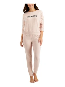FAMILY PJs Womens Pink Top Long Sleeve Lounge Pants Stretch Pajamas S - Picture 1 of 3