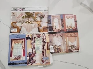 3x Vogue Patterns for Living Window Treatment Shades Table Cloth Napkins - Picture 1 of 20