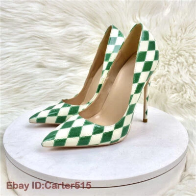 Women Slip On Pointed Toe Fashion Patent Leather High Heel Pump Shoes Party Heel - Image 1 of 4