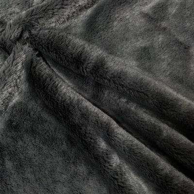 Tecido de pele sintética pilha curta 60" de largura vendido por jarda coelho felpudo cinza escuro - Imagem 1 de 3