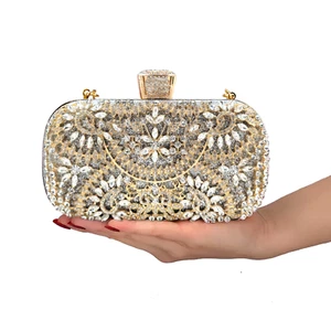 Crystal Evening Clutch Bag Bridal Wedding Purse Rhinestone Party Prom Handbag - Picture 1 of 13