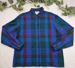 VTG Pendleton Womens Plaid Long Sleeve Button Up Shirt Size 14 Made in USA - Picture 1 of 7