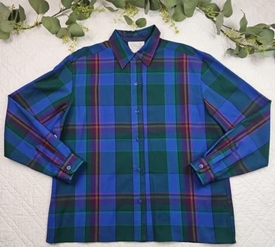 VTG Pendleton Womens Plaid Long Sleeve Button Up Shirt Size 14 Made in USA - Image 1 of 4