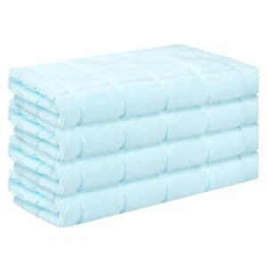 Cotton Face Cloths Plaid Pattern Washcloths Set Highly Absorbent and Fast Dry... - Picture 1 of 7
