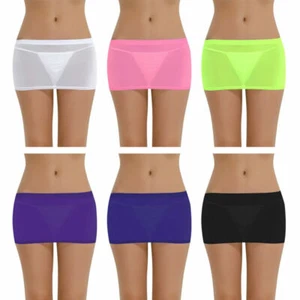 Sexy Women Stretch Micro Mini Skirt See Through Lingerie Party Skirts Nightwear - Picture 1 of 61