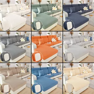 Wear-Resistant Sectional Couch Covers Universal Stretch Slipcover L Shape Sofa - Picture 1 of 68