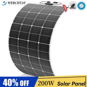 200W 12V Flexible Solar Panel Mono Power Battery Charge Camping Home RV - Picture 1 of 9