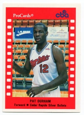 1990 ProCards Cedar Rapids Silver Bullets CBA w/ Pat Durham Corrected Card RARE - Image 1 of 3