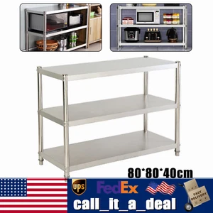 3 Tiers Kitchen Shelf Shelving Rack Restaurant Shelves Rack Stainless Steel USA - Picture 1 of 18
