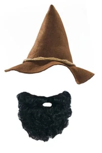 Räuber Kostüm Verkleidung Zubehör Set Landstreicher Vagabund Hut und Bart