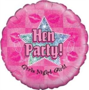 Hen Party Balloon Pink 18" Foil Helium/Air - Girls Night Out Party Decoration