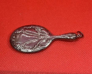 Vintage Sterling Silver Repousse Purse Lipstick Mirror Chatalaine Size 3.00” - Picture 1 of 11