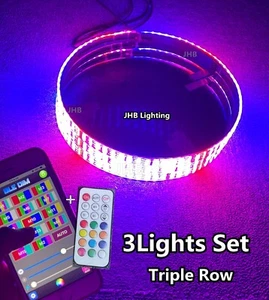 15.5"Brightest TRIPLE 3ROW Dream CHASING Flowing LED Wheel Lights for Slingshots - Picture 1 of 13