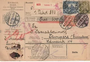 GERMANY/REICH: Parcel Leipzig to Finland 1925, arr.canc. - Picture 1 of 2