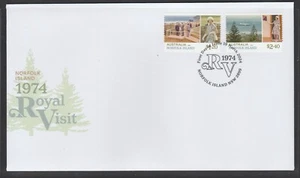 NORFOLK Island - 2024 ROYAL VISIT 1974 set of 2 V F Used on FDC - 50 years - Picture 1 of 1