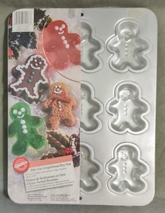 VTG Wilton 2105-926, 9 Cavity Bite Size Gingerbread Cake Aluminum Pan NIP 1995 - Picture 1 of 2