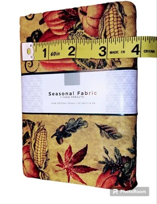 Bountiful Pumpkins Autumn Leaves David Textiles, 44" x 1 Yd 100% Cotton Fabric   - Image 1 of 2