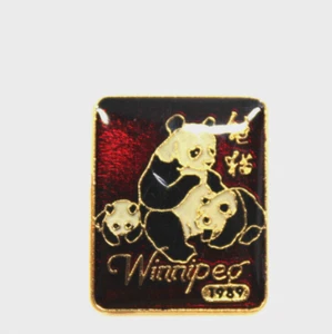 Winnipeg MB Canada Panda Bear 1989 Red Enamel Collectible Pin Pinback Vintage - Picture 1 of 12