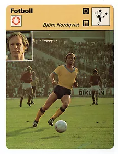 Tarjeta de canje de locutor deportivo sueco defensor de fútbol Bjorn Nordqvist - Imagen 1 de 1