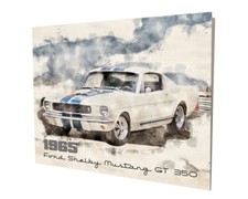 1965 Ford Shelby Mustang GT 350 Muscle Car Art Design 16x20 Aluminum Wall Art