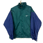 Vintage Nike Full Zip Windbreaker Jacket Large Green Color Block 90s